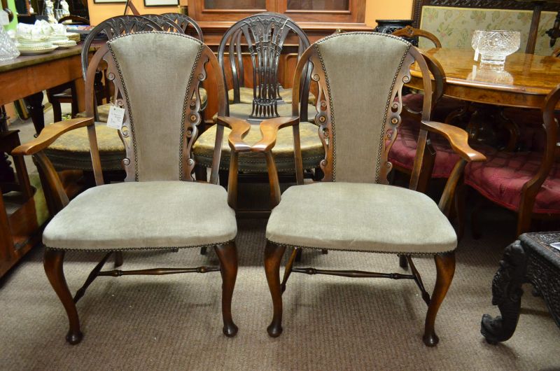 Pair of mahogany arm chairs
