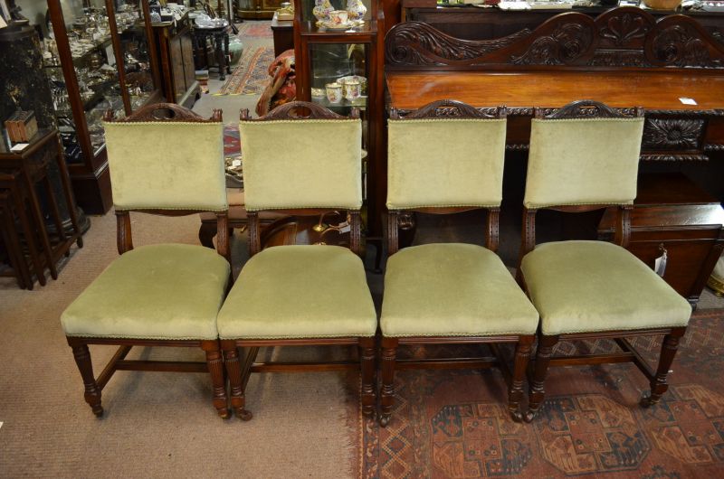 Set of four late 19th century mahogany chairs