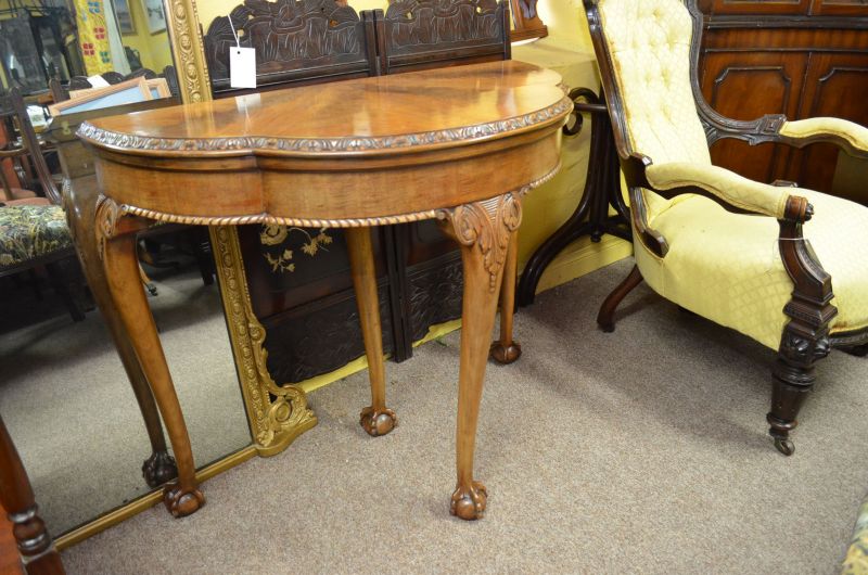 Burr-walnut card table