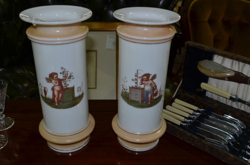 Pair Victorian porcelain vases