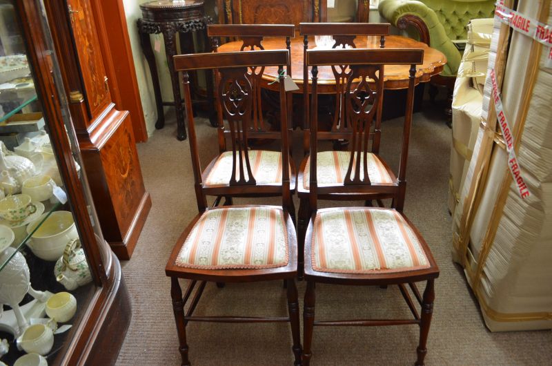 Set of four Edwardian mahogany chairs 