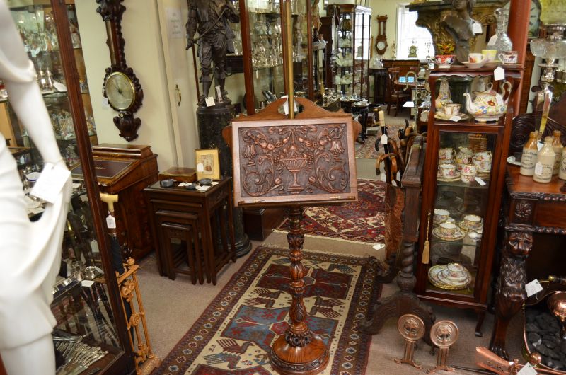 Victorian carved oak music stand