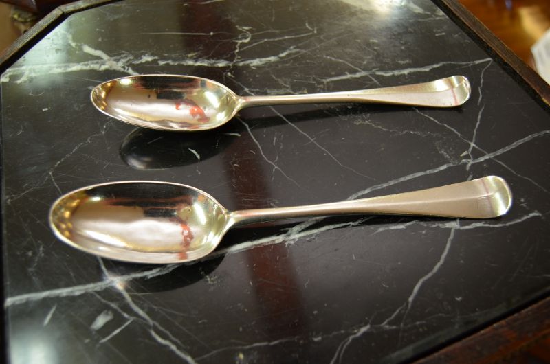 Pair of 18th century irish silver spoons
