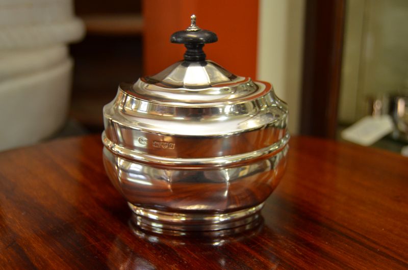 Silver victorian tea caddy