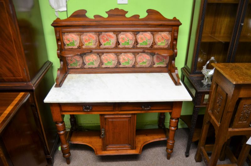 Marble topped was stand