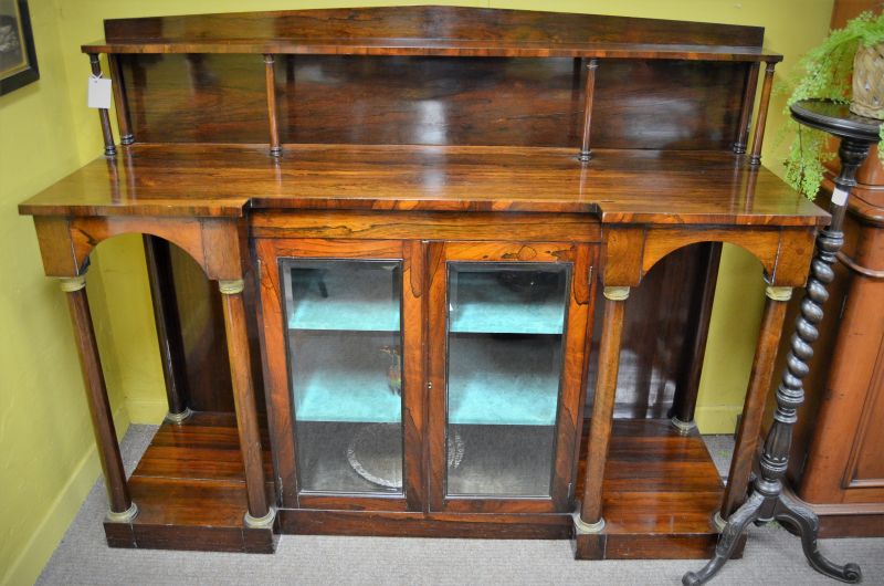 A 19th century rosewood display cabinet