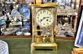 Victorian brass mantle clock Thumbnail 1
