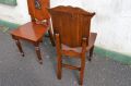 Pair Victorian mahogany hall chairs Thumbnail 2