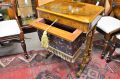 Victorian burr walnut sewing table Thumbnail 2