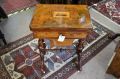 Victorian burr-walnut sewing / games table Thumbnail 1
