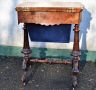 Victorian burr walnut games/ sewing table Thumbnail 4