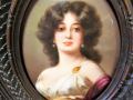 Pair of german /austrian hand painted porcelain plaques Thumbnail 2