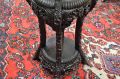 Chinese carved cherrywood stand with marble top Thumbnail 2