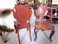 Pair mahogany hall chairs Thumbnail 3