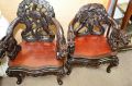 Pair of carved chinese armchairs  Thumbnail 3