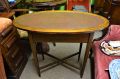 Mahogany leather top oval writing table Thumbnail 2