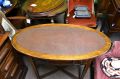 Mahogany leather top oval writing table Thumbnail 3