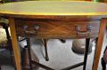 Mahogany leather top oval writing table Thumbnail 4