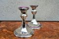 Pair of silver & enamel candlesticks Thumbnail 3