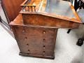Burr walnut davenport desk with sliding top Thumbnail 3