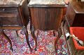 Pair of french mahogany marble top pedestals Thumbnail 4