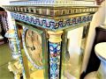 Three piece french clossonie clock set with bevelled glass Thumbnail 3