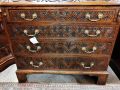 19th century carved oak bureau with gilt metal handles Thumbnail 3