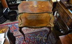 Mahogany two tier table with inlay &  ormolu mounts Thumbnail 2