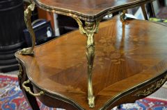 Mahogany two tier table with inlay &  ormolu mounts Thumbnail 4