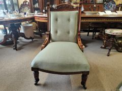 Victorian oak low chair Thumbnail 3