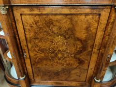 Victorian burr walnut credenza with inlay & gilt mounts Thumbnail 4