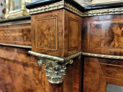 Victorian burr walnut credenza with inlay & gilt mounts Thumbnail 6