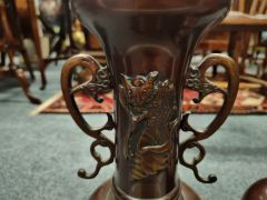 Pair of japanese bronze vases Thumbnail 3