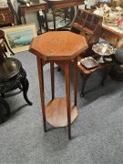 1930s oak plant stand Thumbnail 4