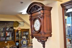 Lenzkirch German carved mahogany wall clock Thumbnail 2