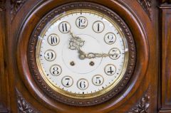 Lenzkirch German carved mahogany wall clock Thumbnail 3
