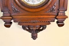 Lenzkirch German carved mahogany wall clock Thumbnail 3