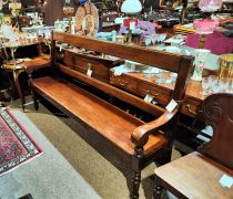 19th century mahogany bench Thumbnail 4