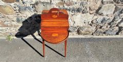Edwardian mahogany work stand with inlay Thumbnail 2