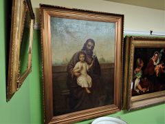19th century large gilt framed oil painting Thumbnail 3