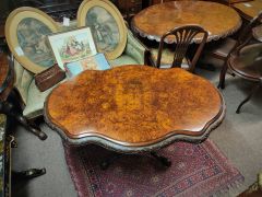 Victorian burr-walnut table Thumbnail 2