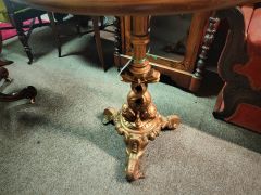 Old cast iron & oak top table Thumbnail 2