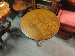 Old cast iron & oak top table Thumbnail 3