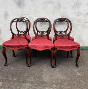 Set of six victorian walnut chairs Thumbnail 3
