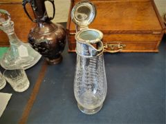 19th century silver plate & glass claret  jug Thumbnail 4