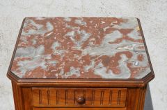 Walnut marble top pedestal Thumbnail 3
