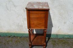 Walnut marble top pedestal Thumbnail 3