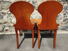Pair of mahogany hall chairs Thumbnail 4