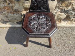 Carved oak spining chair Thumbnail 3