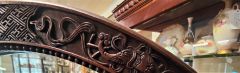 19th century chinese cherrywood carved framed mirror Thumbnail 4